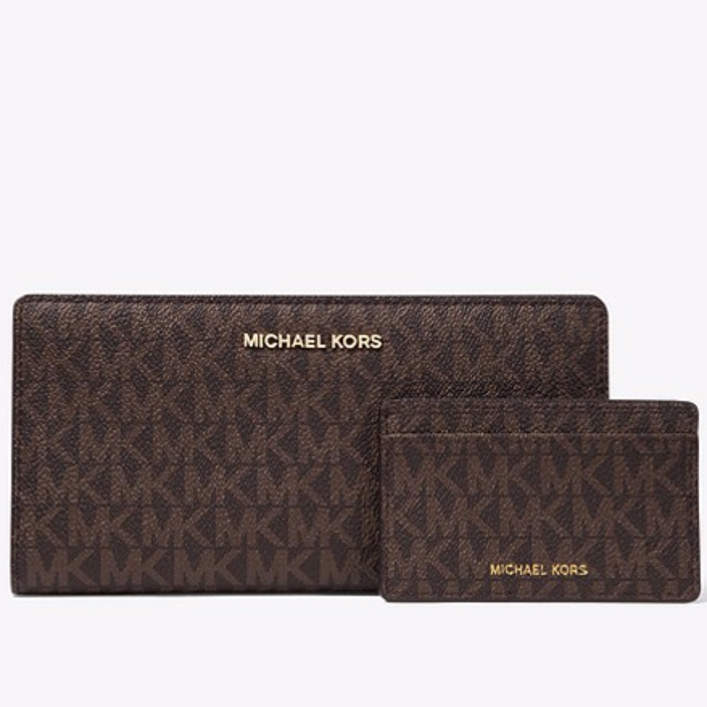 VERY RARE HTF Michael Kors Metallic Logo Wallet - Picture 1 of 4
